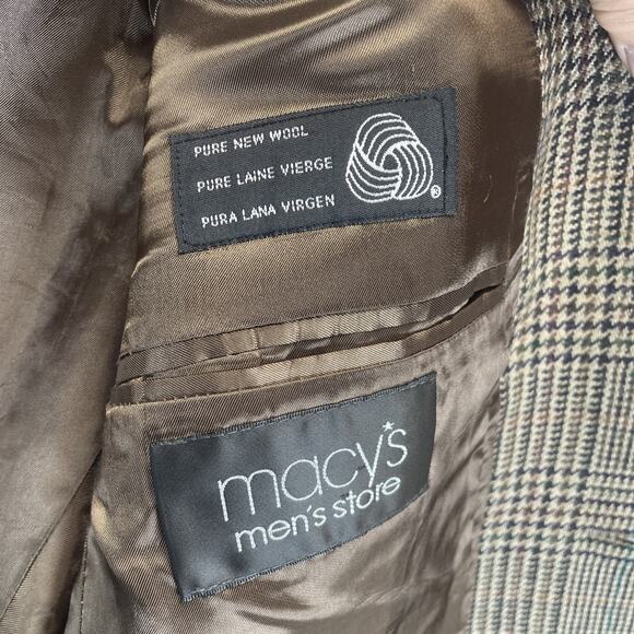 CHAPS Ralph Lauren Men's 44R Blazer Jacket Plaid Wool Classic Fit Sport Coat - Picture 7 of 8